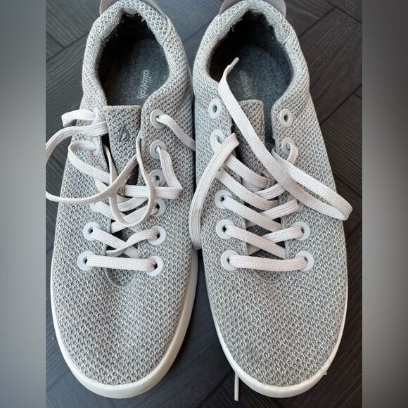 Allbirds gray white trim textured shoes, very stylish and comfortable, size M13 - Picture 5 of 9